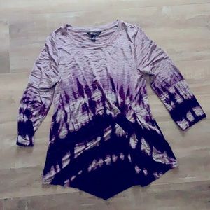 Ombré purple rousched blouse